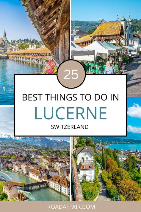 Discover the 25 best things to do in Lucerne, Switzerland! From iconic landmarks to hidden gems, this guide has you covered. Click to explore and pin for your travel bucket list! Blausee Switzerland, Switzerland Itinerary, Switzerland Vacation, Places In Switzerland, Switzerland Cities, Lucerne Switzerland, Interlaken, Switzerland Travel, Europe Travel Guide