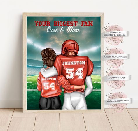 Birthday Gifts For Football Boyfriend, Cute Couple Pics Football, Football Gift Basket For Boyfriend, Gifts For Football Boyfriend, Football Gifts For Boyfriend, Football Senior Night Gifts, Football Couple, Football Player Gifts, Football Banquet