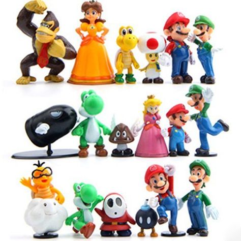 Mario Action Figures, Mario Bros Cake, Mario Toys, Super Mario Bros Games, Mario Birthday Party, Princesa Peach, Mario Birthday, Super Mario Brothers, Mario Bros.