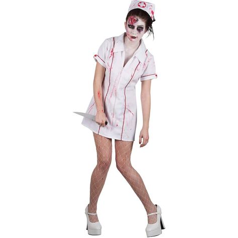 The Killer Zombie Nurse costume includes dress with spattered blood and headpiece. Zombie Nurse Costume, Nurse Fancy Dress, Zombie Nurse, Nurse Halloween Costume, Wicked Costumes, Ladies Fancy Dress, Halloween Party Costume, Nurse Halloween, Zombie Costume