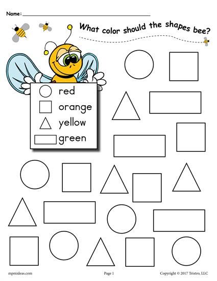 3 FREE Bee Themed Shapes Coloring Pages! Shapes And Colors Worksheets, Shapes Coloring Pages, Shape Worksheet, Shape Worksheets For Preschool, Shapes Worksheet Kindergarten, Shape Activities Preschool, Learn Shapes, Shape Coloring Pages, Homeschool Preschool Activities