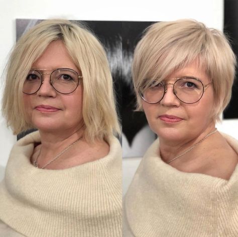 Short Haircut with Bangs for Square Faces Razored Pixie, Asymmetrical Bangs, Short Haircuts With Bangs, Haircut For Square Face, Square Face Hairstyles, Fine Straight Hair, Best Hairstyles For Women, Hair To One Side, Square Face Shape