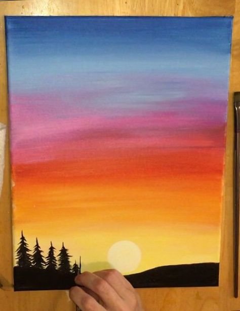 How To Paint A Sunset In Acrylics - Hot Air Balloon Silhouette Paint A Sunset, Balloon Silhouette, Sunset Canvas Painting, Landscaping Software, Cute Canvas Paintings, Oil Pastel Art, Oil Pastel Drawings, Seni Cat Air, Canvas Painting Diy