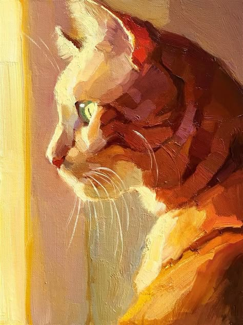 Katya Minkina, Desen Realist, Seni Cat Air, Painting Art Projects, Cat Painting, Fine Art Gallery, Original Fine Art, Animal Paintings, Painting Inspiration