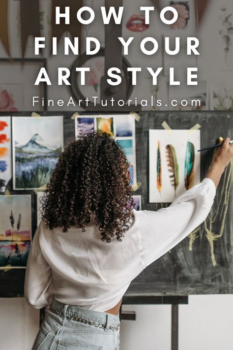 Practising art is about improving your skills and knowledge, but it’s also about developing authenticity and a unique style. Use this guide to help you hone your voice as an artist. #artstyle #arttutorials #howtofindyourartstyle #howtopaint #howtodraw #paintingtutorials #drawingtutorials How To Develop An Art Style, Find Your Art Style, How To Start Painting, Artists Studios, Painting Instructions, Sketching Tips, Art Biz, Artist Tips, Art Tutorials Watercolor