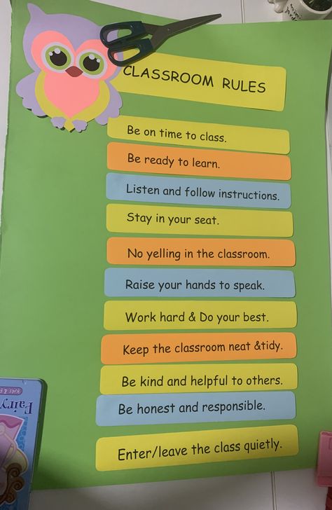 Teacher Encouragement Quotes, Peraturan Kelas, Teacher Encouragement, School Art Activities, Rules Poster, Classroom Rules Poster, Classroom Charts, School Board Decoration, English Activities For Kids