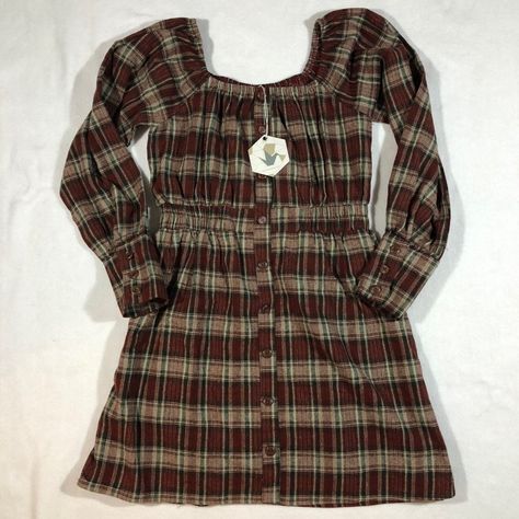 New Paper Crane Womens Small Plaid Squared Neck Button Dress Fall Nwt $54 Please See Measurements In Last Photo. Measurements Taken Laying Flat. Check Out My Other Items! Fast Shipping! B8 Twee Dresses, Long Plaid Dress, Fall Dresses Casual, Ivory Sweater Dress, Green Long Sleeve Shirt, Mori Fashion, Sublimation Ideas, Cowl Neck Sweater Dress, North Country