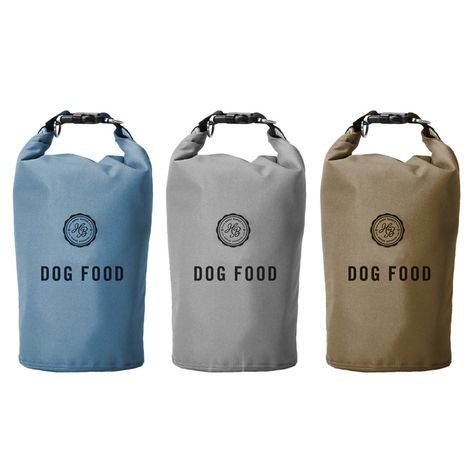 Our Travel Dog Food Storage Bag is a smart solution for packing dog food for an overnight or weekend trip. The 12"h x 5.5" diameter holds 12 cups of dog food. This durable bag is made from 100% recycled materials and features a waterproof lining. Available in three colors: grey, blue and brown. * * Font is capitalized.* Up to 8 characters (including spaces).* Allow up to 14 business days for embroidery.* Personalization is a final-sale item. $26.00 Eco Friendly Pet Products, Travel Dog, Dog Food Storage, Food Storage Bags, Luxury Pet, Dog Travel, Weekend Trip, Croquettes, Cat Supplies