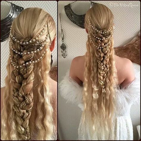 Medieval Fashion Elven Hairstyles, قلادات متدلية, Medieval Hairstyles, Viking Hair, Fantasy Hair, Medieval Fashion, Braid Hairstyles, Hair Art, Hair Dos