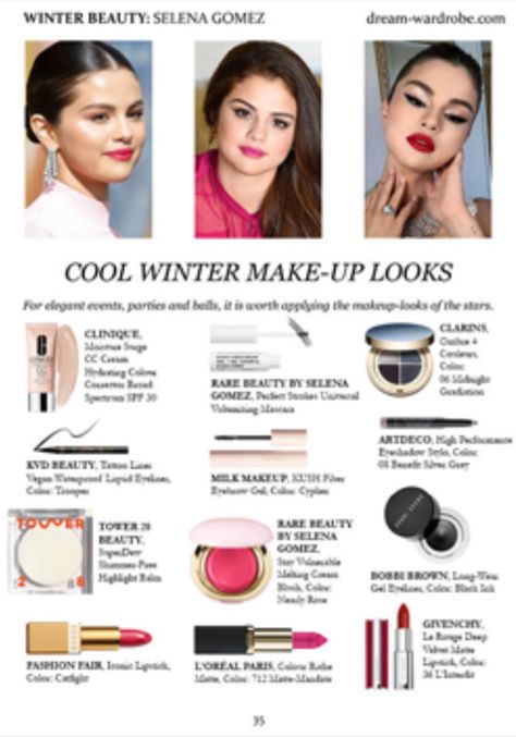 True Winter Makeup Looks, Cool Winter Makeup, True Winter Makeup, Winter Makeup Looks, True Winter Color Palette, Winter Color Palette, Selena Gomez Pictures, True Winter, Bright Winter