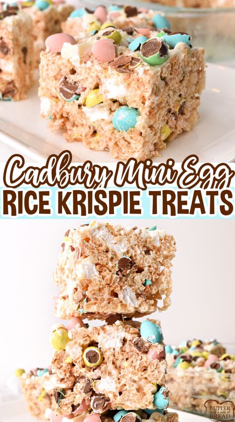 Cadbury Rice Krispie Treats, Mini Eggs Rice Krispies, Cadbury Egg Rice Krispies, Rice Krispie Easter Eggs, Mini Egg Rice Krispie Squares, Cereal Krispie Treats, Easter Rice Crispy Treats Ideas, Rice Crispy Treat Easter Eggs, Easter Rice Krispie Treats Ideas