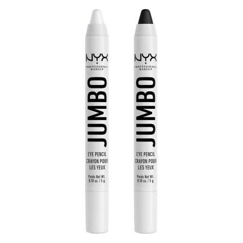 NYX PROFESSIONAL MAKEUP Jumbo Eye Pencil, Blendable Eyeshadow Stick & Eyeliner Pencil - Milk & Black Bean (2-Pack) Stick Eyeliner, Nyx Jumbo Eye Pencil, Jumbo Eye Pencil, Creamy Eyeshadow, Eyeshadow Stick, Nyx Makeup, Cruelty Free Cosmetics, Eyeshadow Eyeliner, Eyeliner Pencil