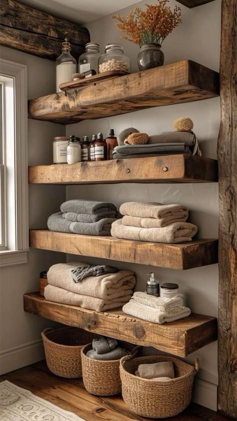 Rustic Style Decor, Modern Rustic Decor, Rustic Bathrooms, Bathroom Inspiration Decor, Dream House Interior, Dream House Decor, House Inspo, Dream Home Design, Styl Vintage