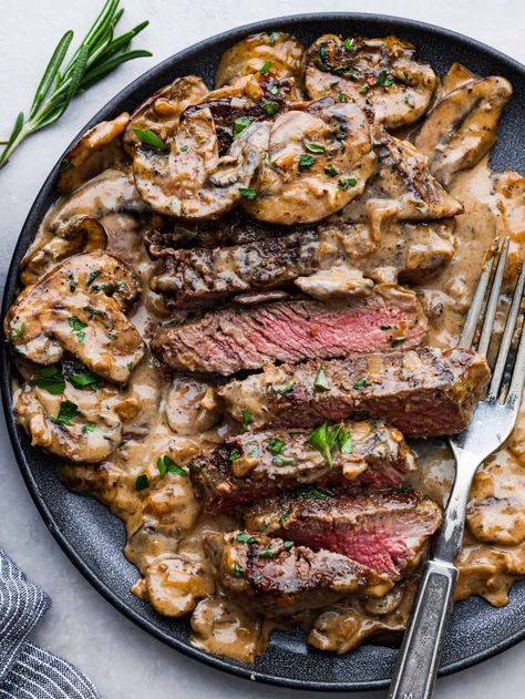 Steak Diane Sauce, Steak Diane Recipe, Steak Diane, Tenderloin Steak, Swiss Steak, Tried And True Recipes, Recipe Critic, Pork Steak, Delicious Cream