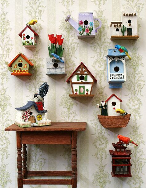 Birdhouses | by Illuminis Home Craft Decor, Kerajinan Diy, Painted Pots Diy, Diy Crafts For Adults, Decorative Bird Houses, Cute Diy, Diy Decor Crafts, Home Decor Projects, Diy Crafts For Home Decor