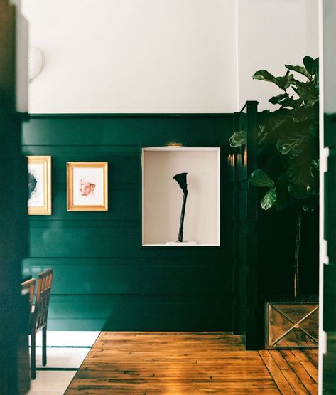 Week of July 19, 2021 - Sight Unseen Parisian Loft, New York Studio Apartment, Paris Loft, Green Lacquer, Red Dining Room, Futuristic Furniture, Sight Unseen, Marble Inlay, Walnut Table