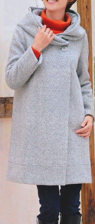 Hooded Coat Pattern FREE - MHS Blog Hooded Coat Pattern, Diy Sy, Free Sewing Patterns, Sew Ins, Diy Vetement, Beginner Sewing Projects Easy, Ropa Diy, Creation Couture, Coat Patterns