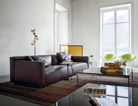 Dark brown sofa color scheme