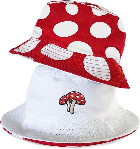 Mushroom Bucket Hat, Hat Cottagecore, Cottagecore Hat, Mushroom Patch, Toad Costume, Harajuku Punk, Mushroom Hat, Sun Cap, Mushroom Decor