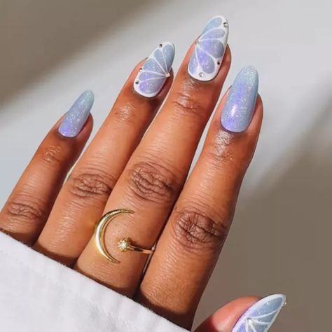 13 Periwinkle Nail Ideas to Try This Spring and Beyond Periwinkle Nails, Chic Manicure, Retro Nails, Manicure Colors, Color Switch, Hair Concerns, Body Hair Removal, Lip Hair, Dipped Nails