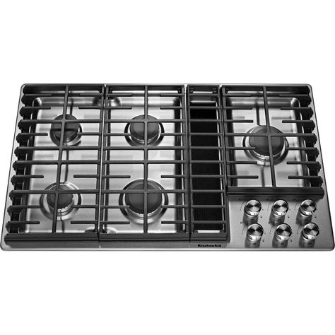 Shop KitchenAid 36" Gas Cooktop Stainless steel at Best Buy. Find low everyday prices and buy online for delivery or in-store pick-up. Price Match Guarantee. Downdraft Cooktop, Wok Cooking, Iron Grate, The 300, Gas Cooktop, Ventilation System, Cooking Techniques, Wall Oven, Nebraska Furniture Mart