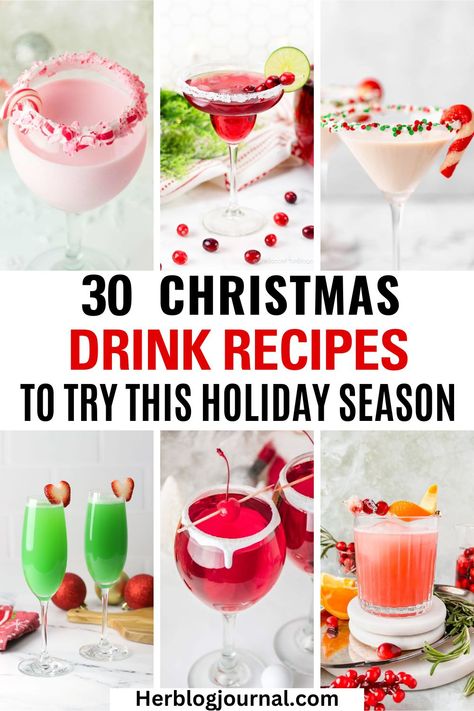 Christmas cocktails Girls Night Drinks Cocktails Christmas, Alcoholic Drink Christmas, Mixed Drinks For Christmas, Christmas Adult Drinks Easy, Easy Holiday Party Drinks Alcohol, Cute Holiday Drink Ideas, Festive Adult Beverages, Christmas Eve Drinks Non Alcoholic, Christmas Alcoholic Drink Ideas