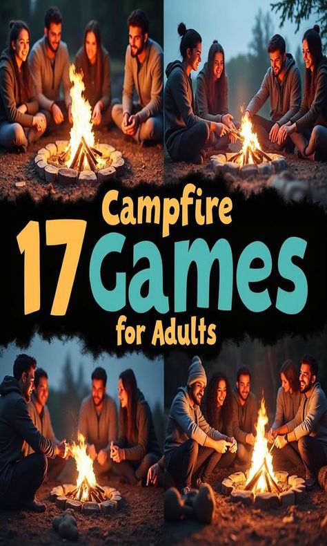 Ignite your next outdoor adventure with these 17 campfire games for adults! Perfect for bonding with friends or breaking the ice with new acquaintances, these games range from hilarious charades to strategic card games. Whether you're camping under the stars or enjoying a backyard fire pit, these activities will keep the laughter and camaraderie going all night long. Discover fun ways to connect and create lasting memories around the flames! Fire Pit Must Haves, Party Games For Adults Outdoor, Camping Games For Adults, Campfire Games, Campfire Party, Bon Fire, Fire Pit Party, Home Party Games, Outdoor Party Games