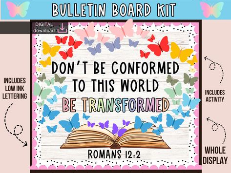 Bible Bulletin Board | christian bulletin board | Jesus bulletin board | church bulletin board kit | scripture bulletin board | butterfly Church Bulletin Board Ideas, Jesus Bulletin Boards, Bible Bulletin Boards, Christian Bulletin Boards, Church Bulletin Boards, Church Bulletin, Bulletin Boards, Bulletin Board, Stationery Design