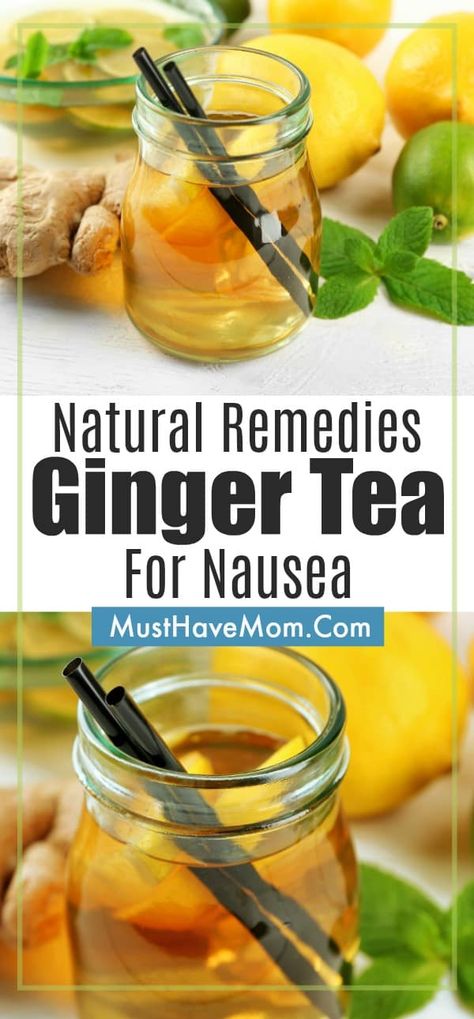 Ginger tea recipe to help relieve nausea naturally. Great natural remedy for pregnancy or nausea. #ginger #tea #nausea #naturalremedy #hollistic #pregnancy #morningsickness #recipe #drink #beverage Natural Remedy Nausea, Ginger Recipes For Nausea, Ginger Drink For Nausea, Drinks For Nausea, Natural Anti Nausea Remedies, Nausea Remedies Pregnancy, Tea For Nausea, Ginger Tea For Nausea, Tumeric Tea Recipe