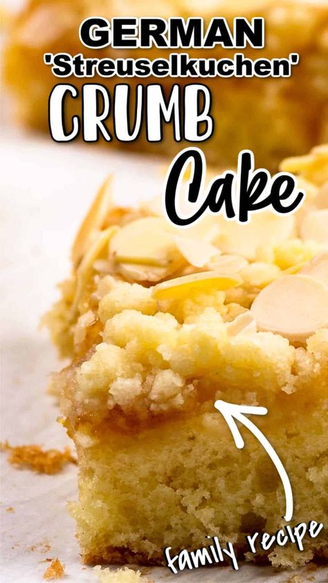 German Crumb Cake Recipe, Easy German Recipes, German Food Authentic, Crumb Cake Recipe, German Cake, German Desserts, German Baking, Crumb Cake, Piece Of Cake