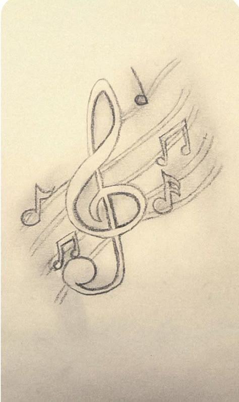 Art Related To Music, Musical Note Drawing, Drawings Of Music Notes, Cute Music Notes Drawings, Music Sketches Creative Easy, Drawing Of Microphone, Cool Music Drawings, How To Draw A Violin, How To Draw Music Notes