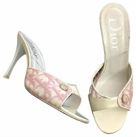 dior pink and white sandals 2000s Shoes, Shoes Png, Pretty Heels, Dior Pink, Dr Shoes, Quoi Porter, Dior Sandals, Vintage Heels, Fancy Shoes