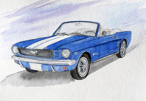 Cars Watercolor Painting, Car Drawing Watercolor, Vintage Car Painting Acrylic, Old Cars Drawing, Retro Car Drawing, Old Car Drawing, Vintage Car Sketch, Vintage Car Drawing, Car Watercolor Painting