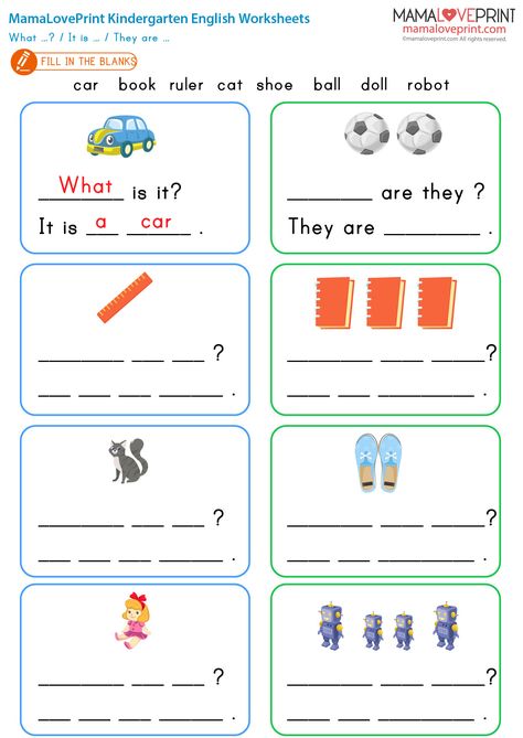 MamaLovePrint . Grade 1 English Worksheets . What is it ? What are they? Plural noun PDF Free Download Grade 1 English Worksheets, Ingles Kids, Plural Noun, Basic English Sentences, English Learning Books, English Activities For Kids, English Teaching Resources, Japanese Language Learning, Plural Nouns