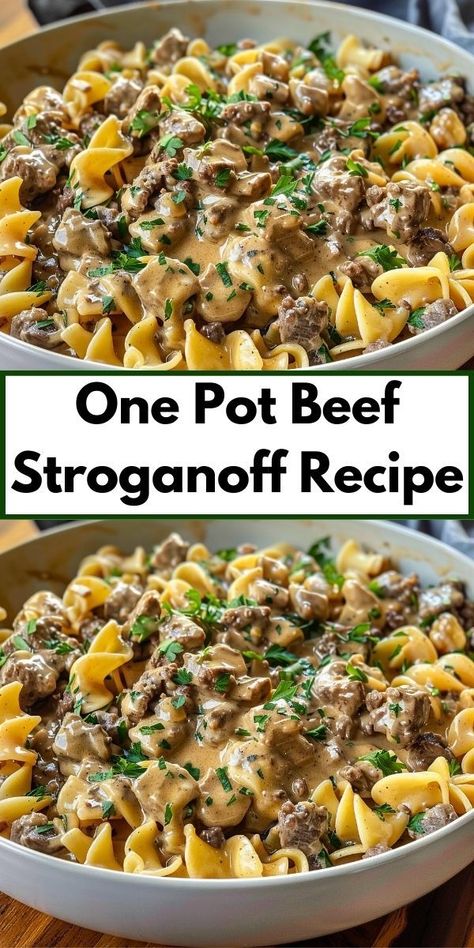 Looking for stroganoff recipes? Our One Pot Beef Stroganoff Recipe is a must-try. This beef recipe blends ground beef with noodles and a rich sauce, making it one of the top beef dinner ideas. One Pot Beef Stroganoff, Quick Ground Beef Recipes, Ground Recipes, Beef Stroganoff Recipe, Ground Beef Stroganoff, Potted Beef, Stroganoff Recipe, Beef Casserole Recipes, Dinner With Ground Beef