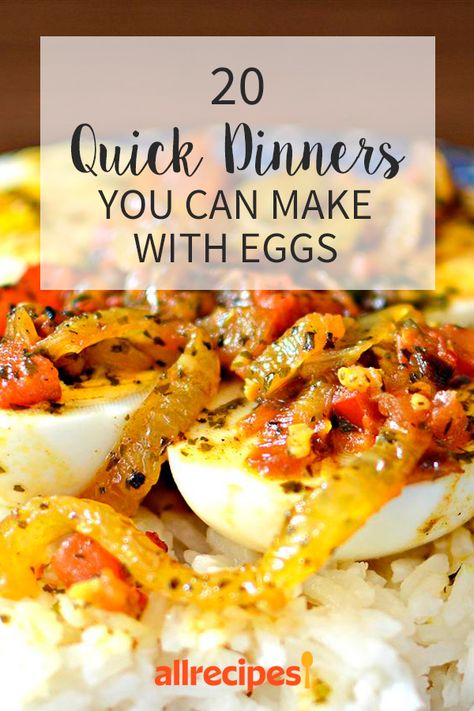 20 Quick Dinners You Can Make With Eggs | "Eggs aren't just for breakfast, they also make incredibly quick and tasty dinners. They're packed with protein, they're easy to cook, and they're full of flavor. If you've got eggs in the fridge, you'll never be stuck for dinner." #dinnerideas #dinnerrecipes #familydinnerideas #supper #supperideas Quick Egg Recipes, Egg Recipes For Lunch, Easy Protein Meals, Egg Recipes For Dinner, Eggs Dinner, Easy Egg Recipes, Meatless Dinner, Quick Dinners, Fast Dinners