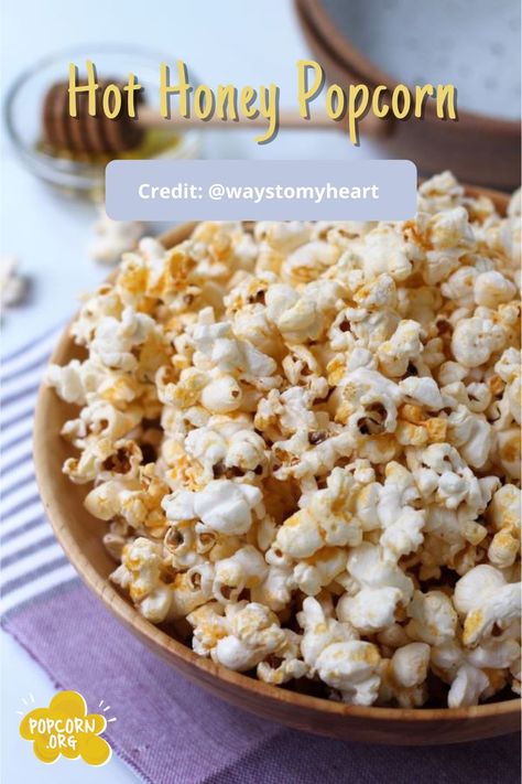 Popcorn Seasoning Recipes, Popping Popcorn, Popcorn Recipes Sweet, Popcorn At Home, Hot Honey Recipe, Honey Popcorn, Popcorn Recipes Easy, Spicy Popcorn, Hot Popcorn