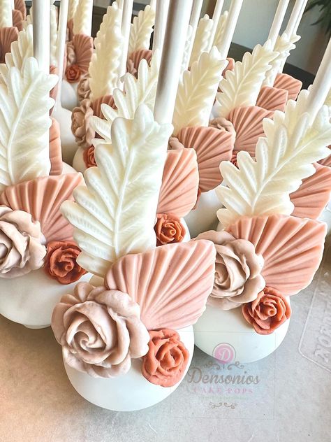 Boho Treat Table Ideas, Boho Dessert Table Wedding, Boho Cakepops, Boho Treats, Boho Cake Pops, Elegant Cake Pops, Cake Pop Designs, Boho Cake, Cake Pop Decorating