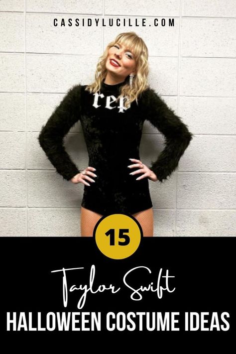 Discover 15 Taylor Swift Halloween costume ideas to make your inner Swiftie sing. From her first album to Midnights, create the perfect look with these iconic Halloween costumes to rock any Taylor Swift costume party. Tap here and explore these Taylor Swift Halloween costumes now! Taylor Swift Costume Party, Taylor Swift Costume Ideas, Taylor Swift Halloween, Balck Dress, Taylor Swift Halloween Costume, Black Dress Halloween Costume, 15 Taylor Swift, Iconic Halloween Costumes, Taylor Swift Costume