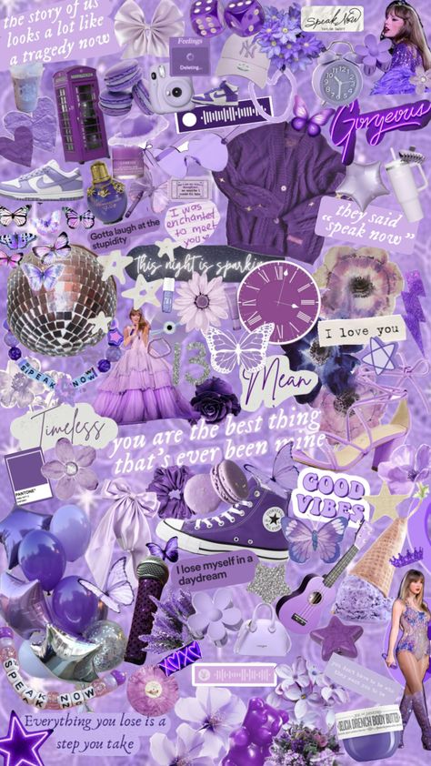 Speak Now by Taylor Swift! #speaknow #taylorswift #purple #sn #taylorforever Purple Taylor Swift, Taylor Swift Purple, Wallpaper Roxo, Randy Cunningham, Collage Board, Speak Now, Purple Love, Taylor Swift Wallpaper, They Said