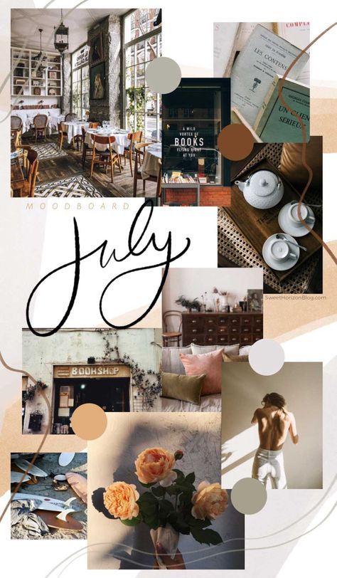 July Monthly Goals + Free Background – Sweet Horizon Blog Color Palette Feminine, July Mood Board, Month Wallpaper, July Aesthetic, July Month, Background Sweet, July Wallpaper, Feminine Colors, July Background