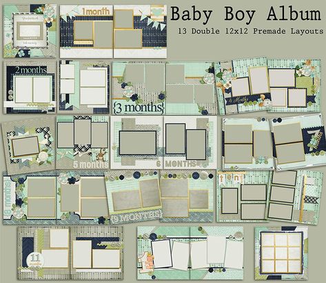 Baby Scrapbook Layouts, Scrapbook Baby Book Ideas, Baby Boy Scrapbook Layouts, Boy Scrapbook Layouts, Baby Scrapbook Album, Scrapbook Generation, Baby Scrapbook Pages, Scrapbook Cover, Scrapbooking Layouts Baby