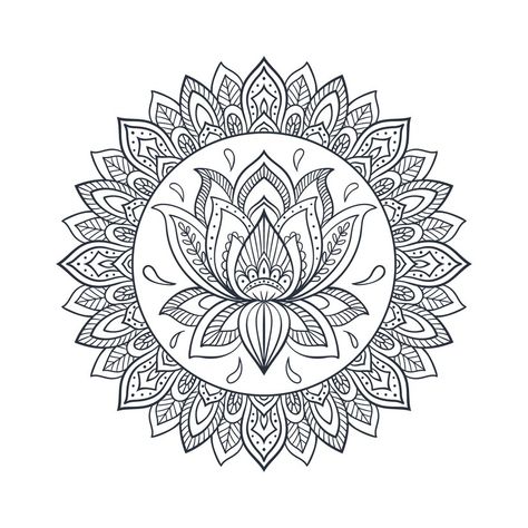 Lotus Mandala Design, Lotus Flower Colors, Queen Painting, Mandala Lotus Flower, Drawing Learning, Lotus Flower Drawing, Mandala Flower Design, Lotus Drawing, Pyrography Ideas