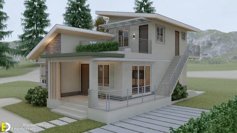 144 SQ.M. 2-Storey House Design Plans 8.30m x 13.00m With 3 Bedroom - Engineering Discoveries Tiny House Designs, House Design Plans, Modern Bungalow House Design, Small Modern House Plans, 2 Storey House Design, Modern Small House Design, Small House Design Exterior, Small Modern Home, Modern Bungalow House