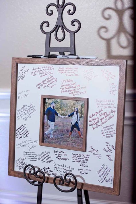 Sign Picture Frame Guest Books, Quinceanera Picture Frame Ideas, Signed Picture Frame, Signed Picture Frame Guest Books, Picture Signing Board Guest Books, Wedding Picture Guest Book, Guest Book Photo Frame, Wedding Guest Book Frame, Wedding Guest Book Picture Frame Sign