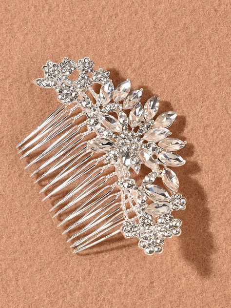 Silver    Zinc Alloy  Hair Combs Embellished   Weddings & Events Vintage Comb, Vintage Headpiece, Diamond Hair, Victorian Hairstyles, Party Hair Accessories, Bridal Headwear, Wedding Clip, Vintage Hair Combs, Bridesmaid Hair Accessories