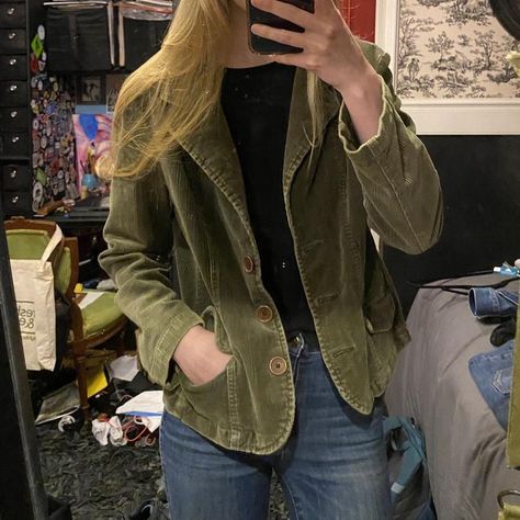 Super cute green corduroy blazer / jacket! Women’s... - Depop Corduroy Blazer Outfit, Miss Green, Green Corduroy, Blazer Outfit, Corduroy Blazer, Skirt Leather, Fashion Color, Blazer Outfits, Sweatshirt Shirt