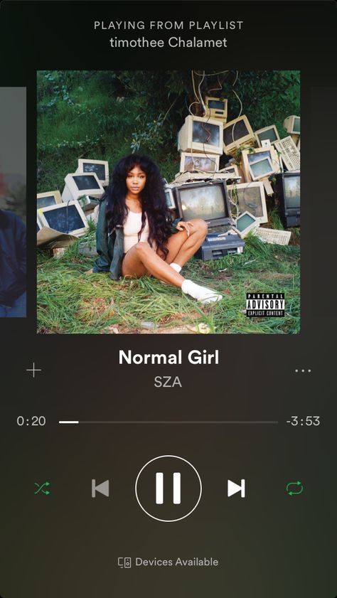 Sza normal girl // 🌻 more @marrynastyc2003 🌻 Sza Love Galore, Sza Songs, Game Sonic, R&b Artists, Song Recommendations, Normal Girl, Drew Barrymore, Song Time, Parental Advisory Explicit Content