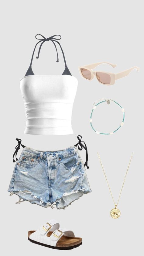 Cute Lake Outfits Summer Casual, Cute Summer Outfits For The Beach, Shore Outfit Ideas, Lake Day Fits, Cute Vacation Outfits Tropical, Beach Fits Aesthetic, Lake Outfits Summer, Cute Beach Fits, Summer Lake Outfits