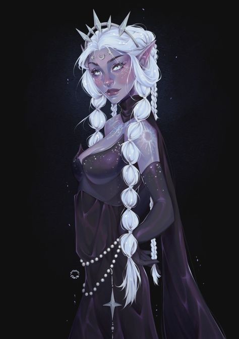 Dnd Tiamat Art, Lunar Sorcerer Art, Moon Armor Female, Cleric Of Eilistraee, Dnd Shadar-kai Female, Moon Elf Costume, Twilight Cleric Dnd Female, Lunar Sorcerer Dnd, Selune Dnd